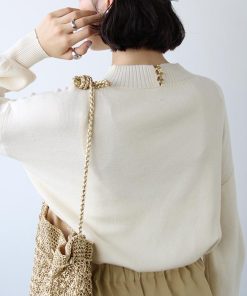 GeeRA ボタン付モチモチニットトップス