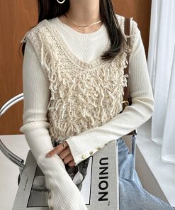 andme 「andme」 ノースリーブニット M アイボリー レディース