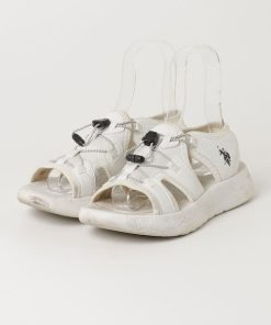 U.S. POLO ASSN. 「U.S. ASSN.」 フラットサンダル 23.0cm ホワイト レディース