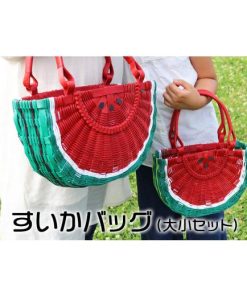 ふるさと納税 カバン 手提げ 沖縄県 今帰仁村 すいかバッグ（半円・大小セット）