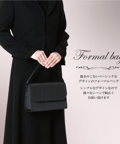 ブラックフォーマルバッグ 　ハンドバッグ お葬式用　合成皮革　ベーシックデザイン　8158