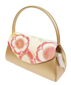 フォーマル用 草履 バッグ セット 正絹 帯地 金 ベージュ 桜 Fサイズ S10463 新品 日本製 成人式 レディース シルク ギフト 送料込み