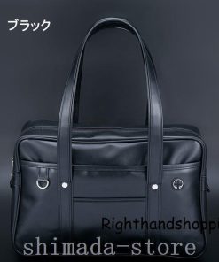 スクールバッグ合皮スクバ撥水全5色学生鞄革男子女子高校生学生中学通学ブラック黒ブラウン茶色