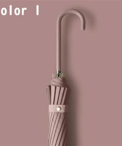 即納発送 17color 長傘 レディース 雨傘 メンズ ワンタッチ長傘 梅雨対策 耐風 無地和風傘 頑丈16本骨 マカロン色 男 女 贈り物