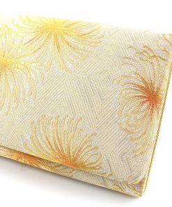 中古 バッグ 和装バッグ バック リサイクル 白銀 花柄 クラッチバッグ 高さ11.5cm 幅22cm リユース品 即日発送